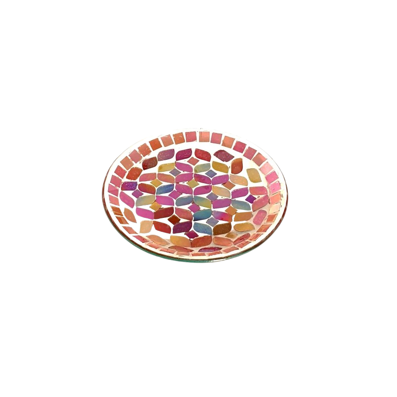 Assiette Support bougie Mosaïque Cerise - Village Candle