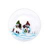Assiette en verre Support bougie Bonhommes de neige - Village Candle