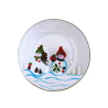 Assiette en verre Support bougie Bonhommes de neige - Village Candle