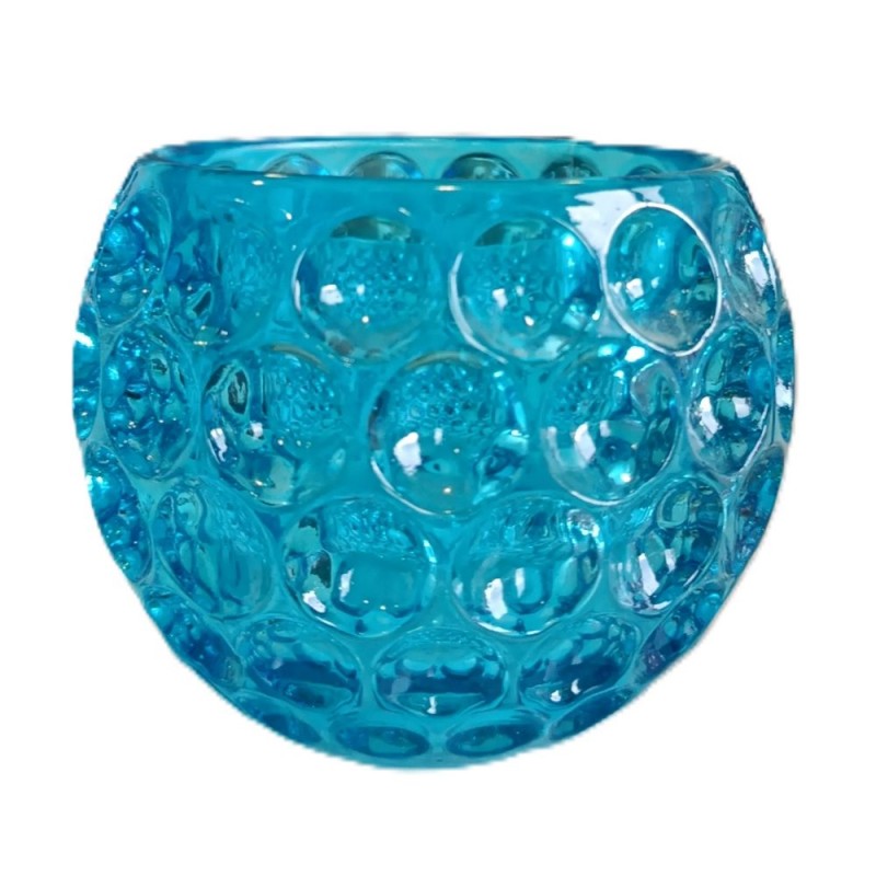Photophore boule en Verre Bleu