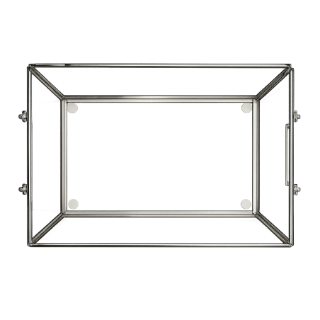 Plateau en verre et métal argenté  30.5 cm x 19.5 cm- Affari AB