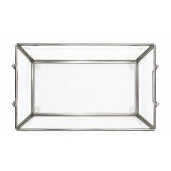 Vide-poches en verre et métal argenté  26 cm x 16 cm- Affari AB