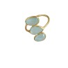Bague trois pierres naturelles bleu pastel - Bijoux Lucky Team