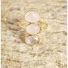 Bague trois pierres naturelles roses - Bijoux Lucky Team