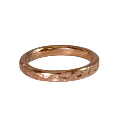 Bague martelée en acier inoxydable – Finition or rose - FY Faucogney