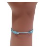 Bracelet élastique turquoise avec rosace en métal doré