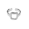Bague argenté carré ajouré - bijoux Brin d'Amour