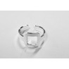 Bague argenté carré ajouré - bijoux Brin d'Amour