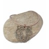 Collier cuir tressé beige – Pendentif tête de tigre