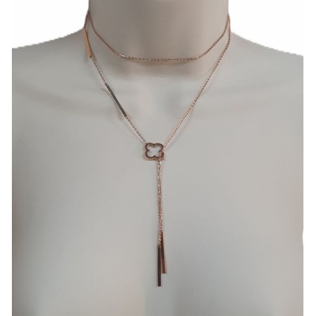 Collier cravate trèfle ajouré