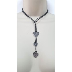 Collier cordon trois cœurs - F.Y. FAUCOGNEY