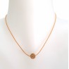 Collier perle sur cordon en coton ciré