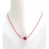 Collier perle sur cordon en coton ciré