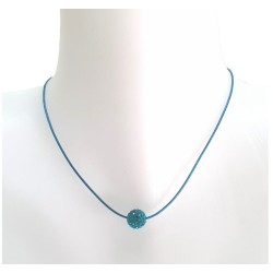 Collier perle sur cordon en coton ciré