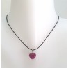 Collier cœur sur cordon en coton ciré
