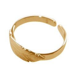 Bague plume argent Doré