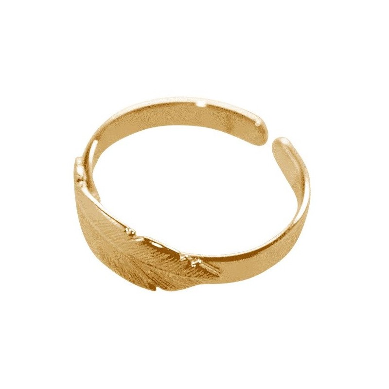 Bague plume argent Doré
