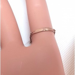 Bague chaîne trèfle argent 925 rose