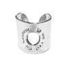Bague manchette argentée « La vie, c’est du bonheur » - FY Faucogney