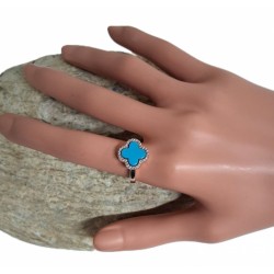Bague Trèfle Turquoise AG925
