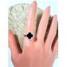 Bague Trèfle Noir AG925