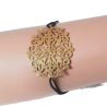 Bracelet élastique avec rosace en métal doré