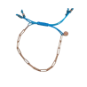 Bracelet Chaine AG 925 Doré et Cordon Coloré - LEYNAT –