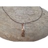 Collier cordon pendentif à facettes ambre- F.Y. FAUCOGNEY
