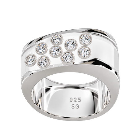 Bague Cayoo en Plexiglas et Swarovski