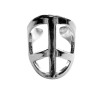 Bague métal argenté – symbole Peace and Love - FY Faucogney