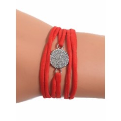 Collier ruban de satin orange avec pendentif rond