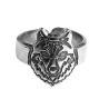 Bague tête de Lion métal argenté  - bijoux Léone