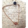 BRACELET TAC TAC CHAÎNE DORÉE & PERLE EN CÉRAMIQUE BLEUE NUIT - F.Y. FAUCOGNEY