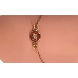 BRACELET TAC TAC CHAÎNE DORÉE & PERLE EN CÉRAMIQUE BLEUE NUIT - F.Y. FAUCOGNEY