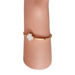 Bracelet or rose Trèfle nacre blanc
