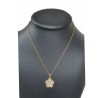 Collier fleur doré pavé de zirconium