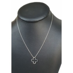 Collier trèfle ajouré argenté – Brin d’Amour