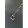Collier trèfle ajouré argenté – Brin d’Amour