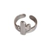 Bague Cactus métal argenté  - bijoux Léone