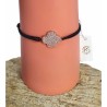 Bracelet cordon noir – Trèfle pavé de zirconiums