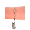 Bracelet cordon beige – Trèfle pavé de zirconiums