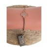 Bracelet cordon beige – Trèfle pavé de zirconiums