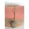 Bracelet cordon beige – Trèfle pavé de zirconiums
