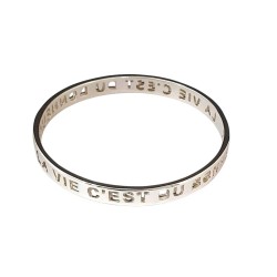 Bracelet jonc ajouré « LA VIE C’EST DU BONHEUR » - FY Faucogney