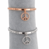 Bracelet jonc gravé "L'AMOUR C'EST COMME LE POKER NO LIMIT " Médaillon Peace -FY Faucogney