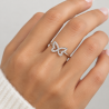 Bague Papillon Argent 925 Sertie de Zirconiums Blancs
