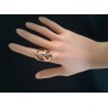 Bague métal doré – symbole Peace and Love - FY Faucogney