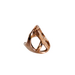 Bague métal doré – symbole Peace and Love - FY Faucogney