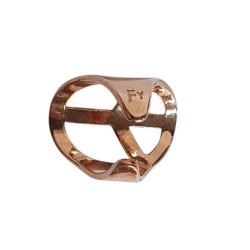 Bague métal doré – symbole Peace and Love - FY Faucogney