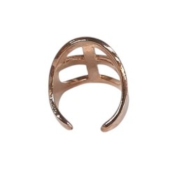 Bague métal doré – symbole Peace and Love - FY Faucogney